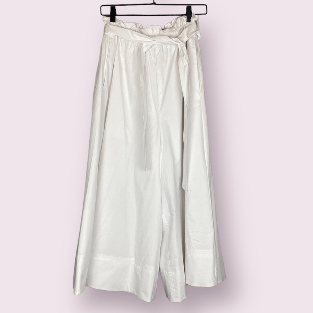 COS white wide leg crop